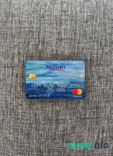 Japan Mizuho bank wygląd zdjęcia mastercard skan PSD + zdjęcie